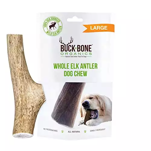 Buck Bone Organics Elk Antler Dog Chew - Dog Bones for Aggressive Chewers