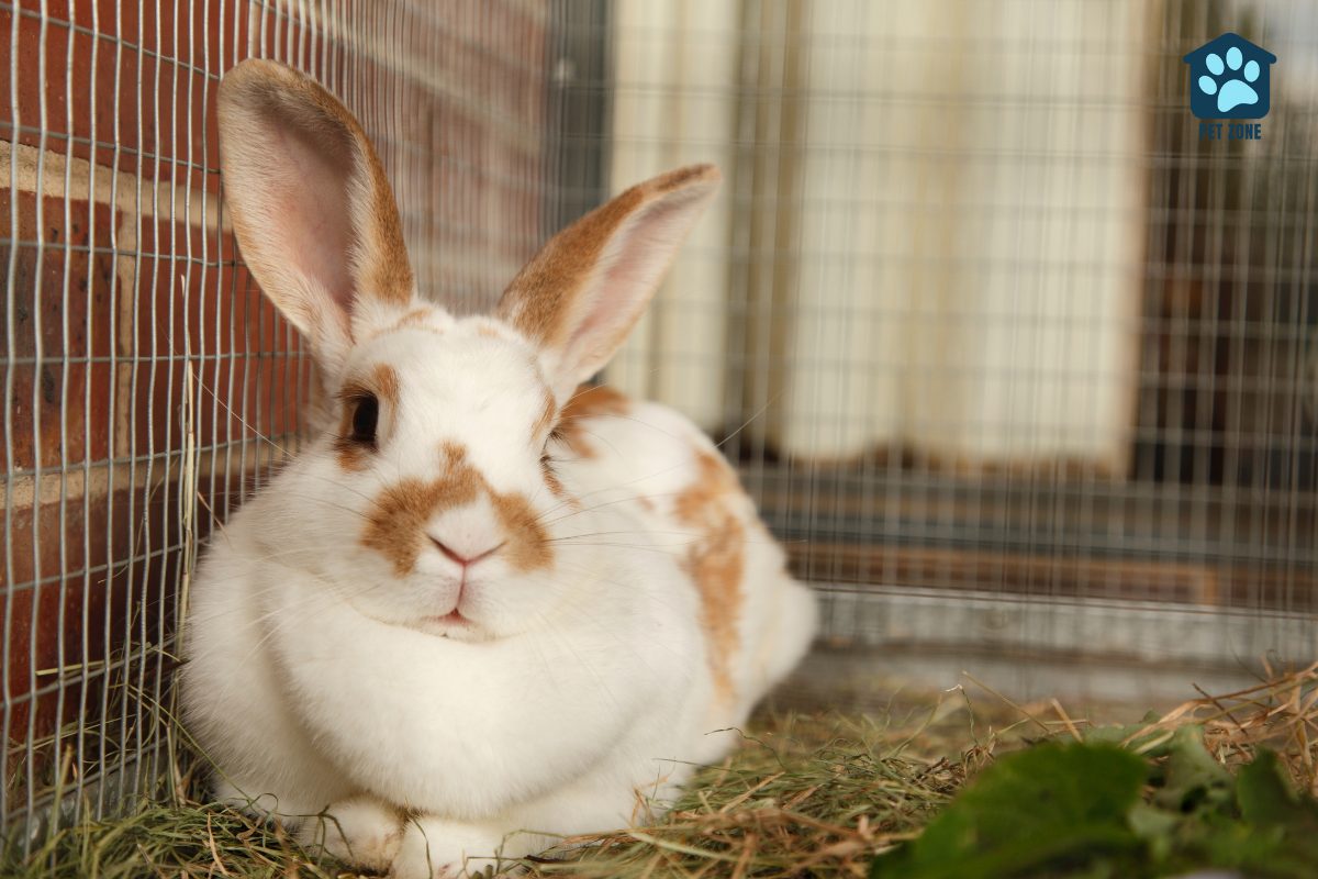 pet rabbit in cage